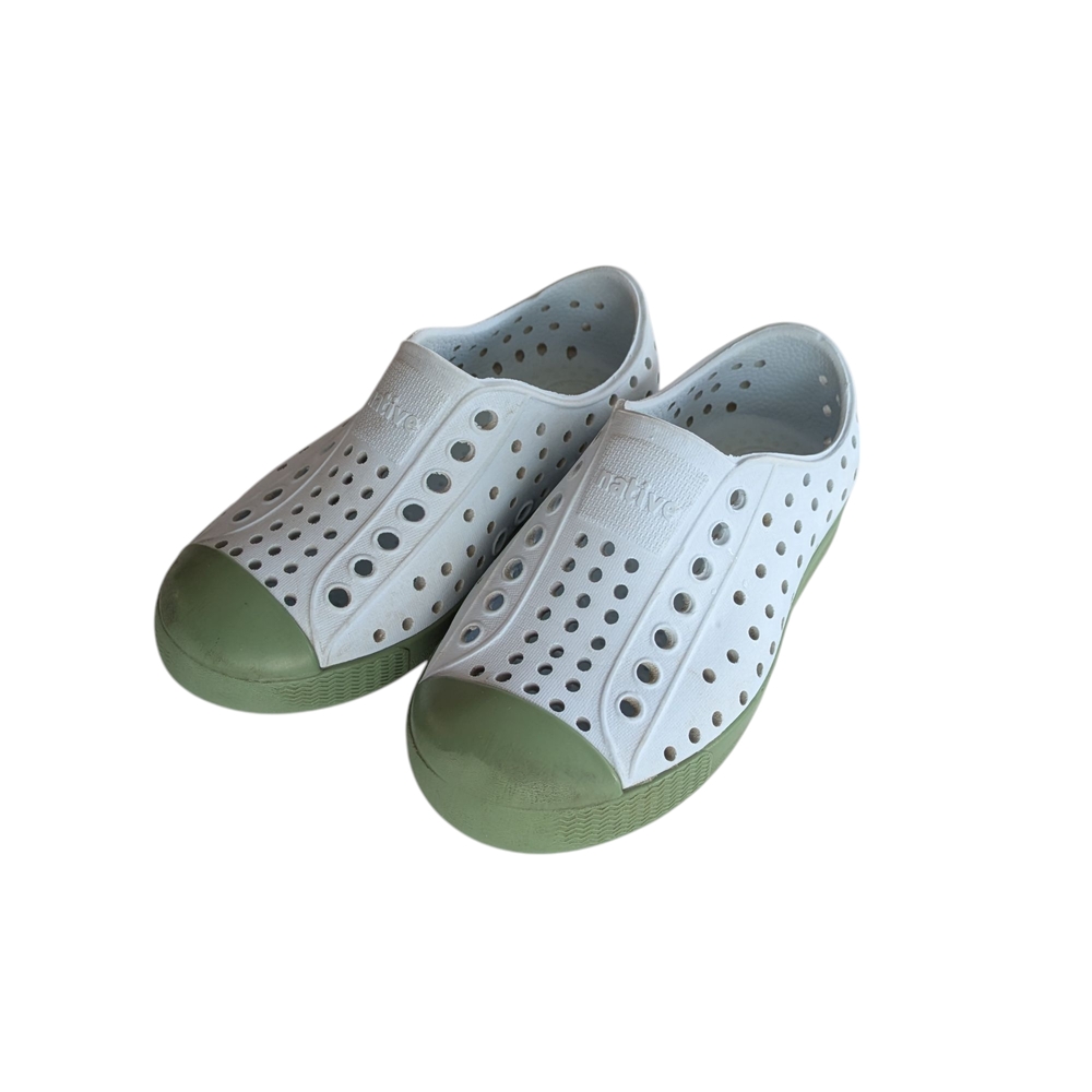 Native Kids Shoes - White and Green
